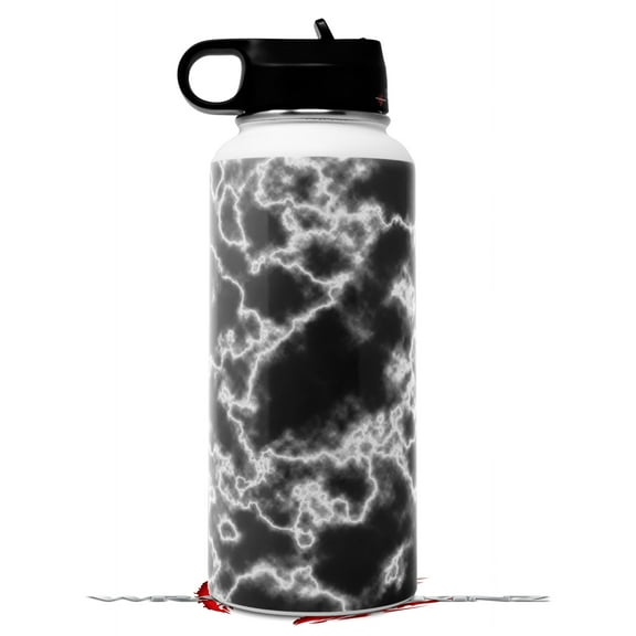 Skin Wrap Decal compatible with Hydro Flask Wide Mouth Bottle 32oz Electrify White (BOTTLE NOT INCLUDED)