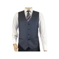 thumbnail image 6 of Men Suit BERLUSCONI Turkey 100% Italian Wool Super 180's 3pc Vested #Ber11 Blue, 6 of 9