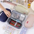 thumbnail image 3 of Simple portable double-layer large-capacity pen bag Oxford cloth solid color student stationery storage pencil case bag, 3 of 5