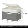 thumbnail image 3 of Granny Says Collapsible Storage Bins with Lids, Decorative Storage Basket for Shelves, Toy, Closet, White&Gray, 2-Pack, 3 of 8