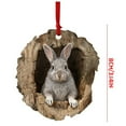 thumbnail image 2 of Taicans ‌forest Animal Christmas Tree Ornaments - 4 Woodland Animal Hollow Log Decorations (Deer,Squirrel,Rabbit,Marmot) - Holiday Decor for Tree,Fireplace,Mantel - Rustic Christmas Decorations‌, 2 of 4