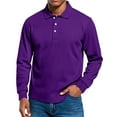 thumbnail image 2 of Hearthz Mens Polo Long Sleeve Shirts Knit Classic Casual Button Mens Polo T Shirts Lightweight Collared Mens Sweaters and Pullovers, 2 of 8