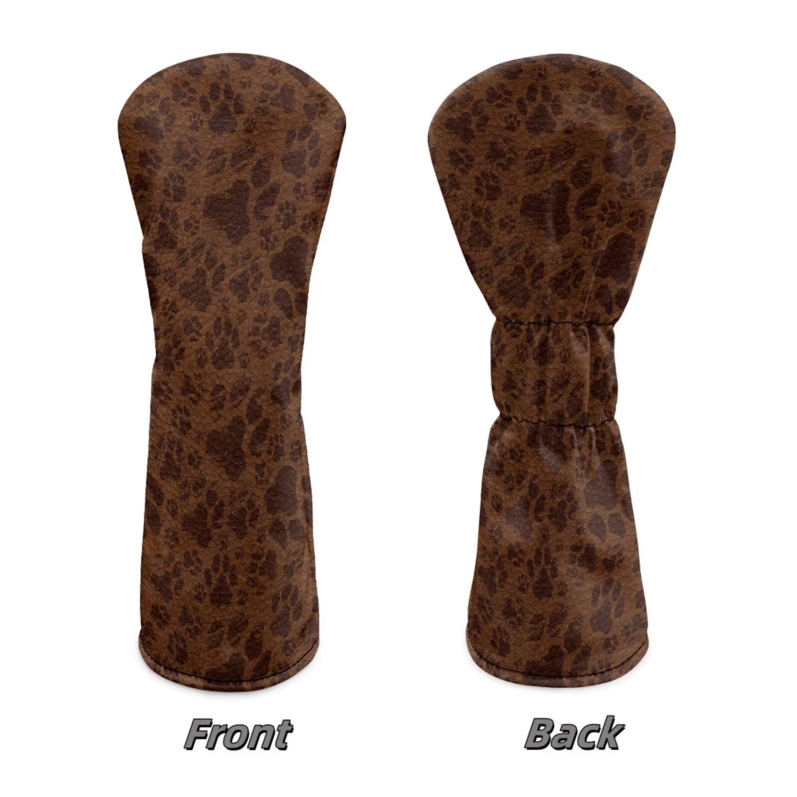 Uorisanigo Golf Club Head Cover 3 Pack Brown Leopard Dog Paws Print Headcovers Set Includes Driver Headcover Fits up to 460cc Drivers, Golf Fairway Wood Headcover and Hybrid Head Cover