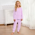 thumbnail image 6 of Elegyee Toddler Girls Plaid Pajamas Soft Long Sleeve Top Pants Sleepwear Set, Purple, Size 4-5, 6 of 6