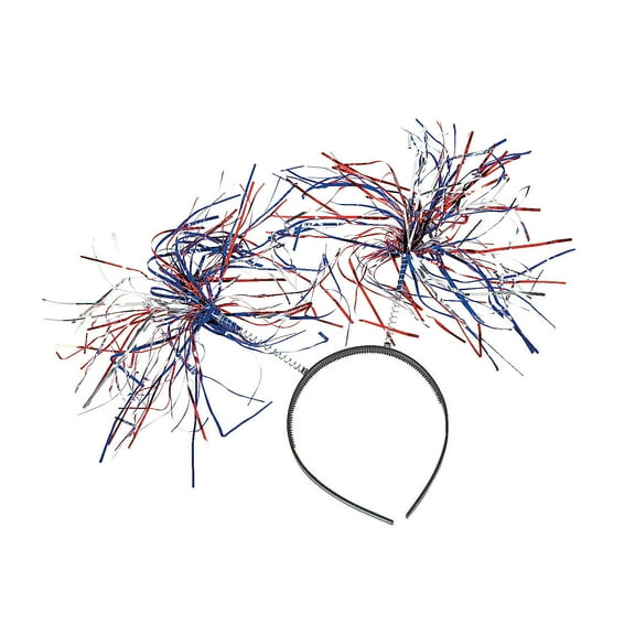 Patriotic Tinsel Head Boppers - Party Wear - 12 Pieces