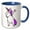 Blue/White, variant on 3drose, Cute Funny Cool Dabbing Dance Unicorn Trendy Cartoon, 11oz Two-tone Green Mug