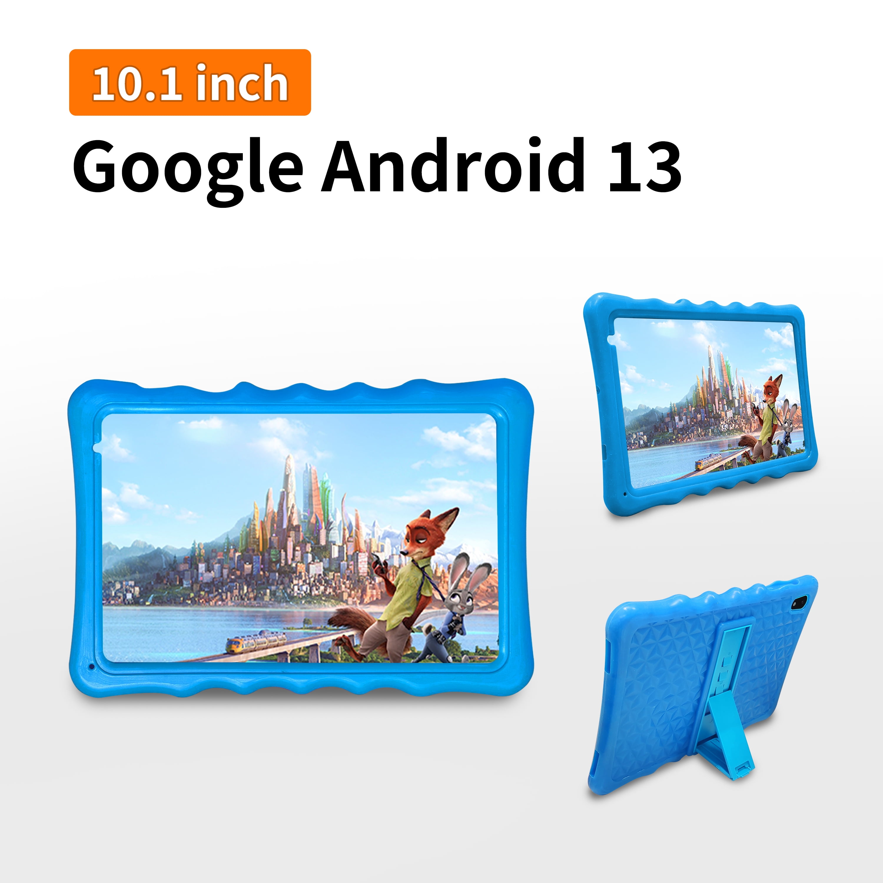 BYYBUO A70W 10.1 Inch Kids Tablet, 64GB, Android 13, WiFi, Bluetooth, Blue