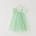 thumbnail image 4 of TSADFHJI Girls Summer Dresses Size 7-8 Peach Tween Girls Dresses Casual Toddler Girls Fly Sleeve Floral Holiday Party Dress Dance Party Dresses Clothes 2-3 Years Green, 4 of 6