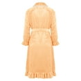 thumbnail image 5 of Breezora Women's Warm Winter Long Sleeve Maxi Robe with Lace Trim Fuzzy Soft Bathrobe for Cozy Nightgown and Sleepwear Home Comfort M Size Yellow, 5 of 9