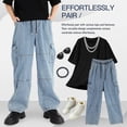 thumbnail image 3 of AURARMLET Jeans De Trabajo Para Con Ajuste Recto Suelto Y Bolsillos Espaciosos En De, 3 of 6
