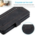 thumbnail image 3 of Wallet Phone Case for Samsung Galaxy S21 FE, Retro Matte 9 Card Holder Slots Zipper Pocket Case PU Leather Magnetic Closure Kickstand with Wrist Strap Shockproof Folio Flip Case - Black, 3 of 15