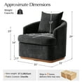 thumbnail image 6 of Tina's Home Modern Minimalist Chenille Fabric Swivel Accent Chair Set of 2 with Curved Backrest Black, 6 of 6