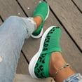 thumbnail image 5 of VBARHMQRT Female Hiking Sneakers Women Ankle Support Ladies Fashion Leopard Print Color Block Breathable Mesh Knitted Flat Bottomed Casual Sports Shoes Women's Running Shoes Womens Work Shoes, 5 of 7