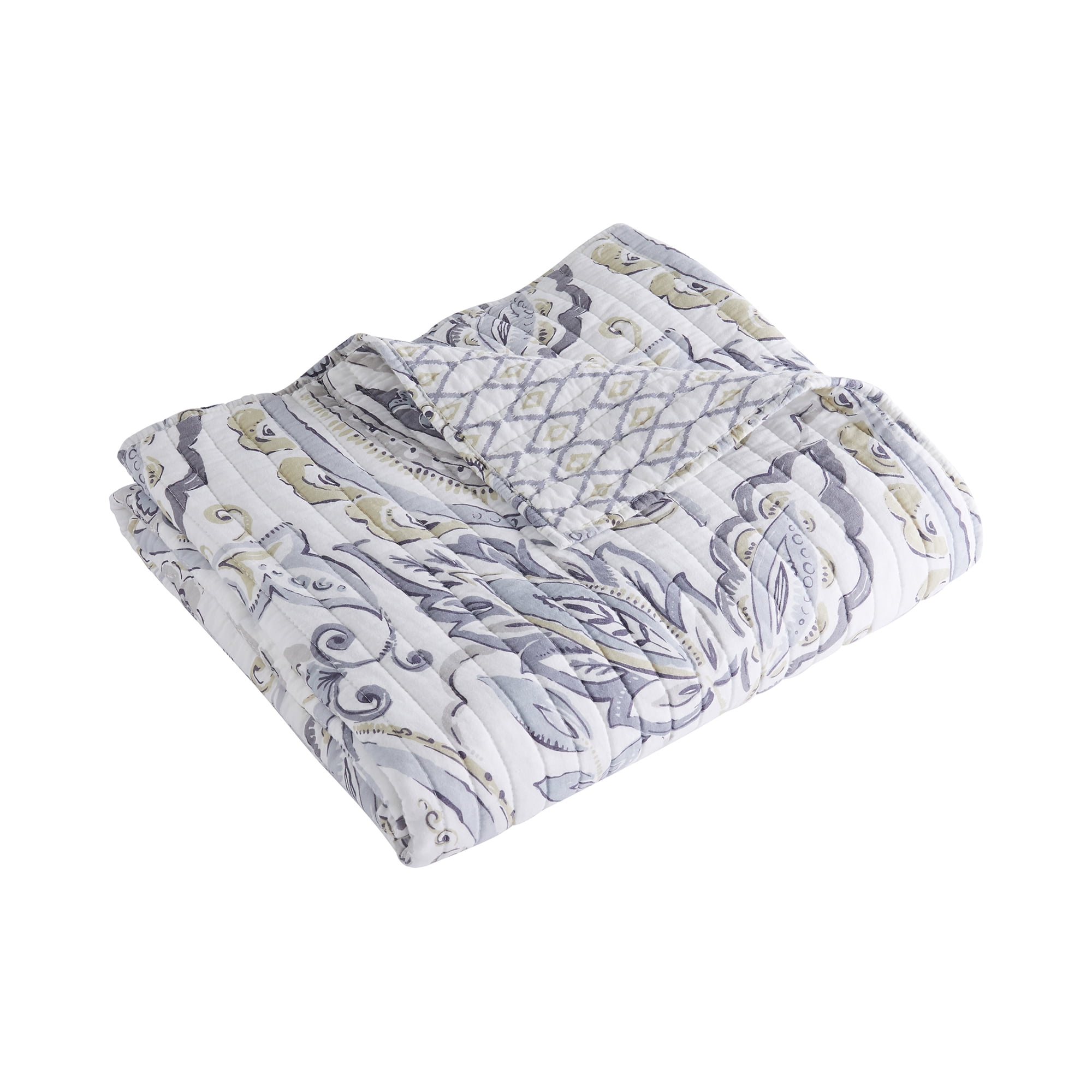 Levtex Home - Tamsin Grey - Throw - intricate paisley design - Quilt ...