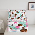 thumbnail image 5 of Homewish Funny Dachshund Animal Twin Comforter Sets,Pretty Hibiscus Flower Bedding Set,Ocean Wave Decor,Colorful Stars Reversible,2pcs,1 Comforter and 1 Pillowcase, 5 of 7