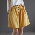 thumbnail image 2 of JJHGVB Womens Linen Shorts Wide Leg Shorts for Women Ruffle Waist Womens Long Shorts Dress Shorts for Women Baggy Shorts Women High Waisted Pleated Beach Resort Pants 2026 Vacation Outfit Yellow XL, 2 of 8