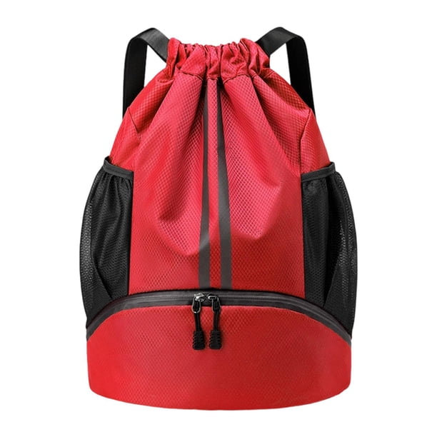 Mochila ligera para gimnasio, con separación de ropa seca y húmeda, impermeable y con compartimento para zapatos. rojo
