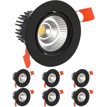 

Led Downlights Pack - 7W COB Recessed Ceiling Light Lamp AC 220-240V Cool White 6000K Adjustable Angle 30° IP44 Cutout 70-80mm for Living Room Hallway Bathroom