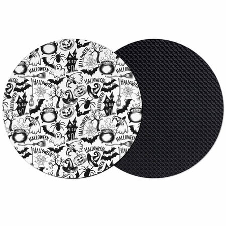 Halloween Coasters Set of 2 Absorbent Coasters for Drinks Cartoon Black Spooky Pumpkin Ghost Cobweb Coaster for Desk Coffee Table Protection Home Decor House Warming Gifts 4