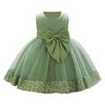 thumbnail image 2 of LYHaoo Girls Formal Dress Gown With Sequins And Lace Trim For Pageants Parties And，Casual Floral Dresses Sizes 12-18 Months Green, 2 of 5
