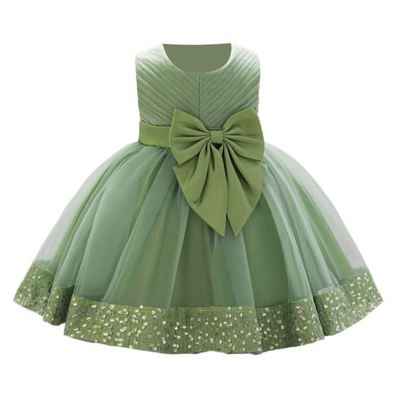 XEGLSBU Girls Dresses 5T Fancy Girls Formal Dress Gown with Sequins and Lace Trim for Pageants Parties And Green Size 6-9 Months