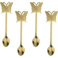 thumbnail image 1 of 4pcs Butterfly Fork Spoon Set Korean Child Small Coffee Stainless Steel, 1 of 5