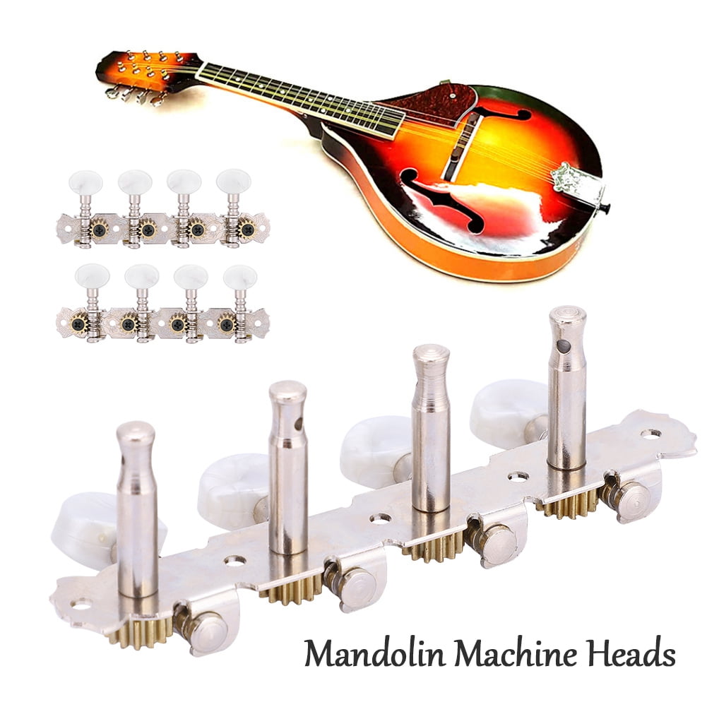 Mavis Laven White + Silver Tuning Pegs, Mandolin Machine Head, For 8 String Mandolin Tuners