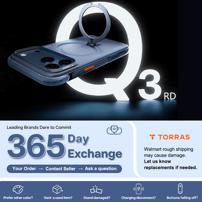 TORRAS Flagship Q3 Air for iPhone 17 Pro Case,Visible Airbag Drop