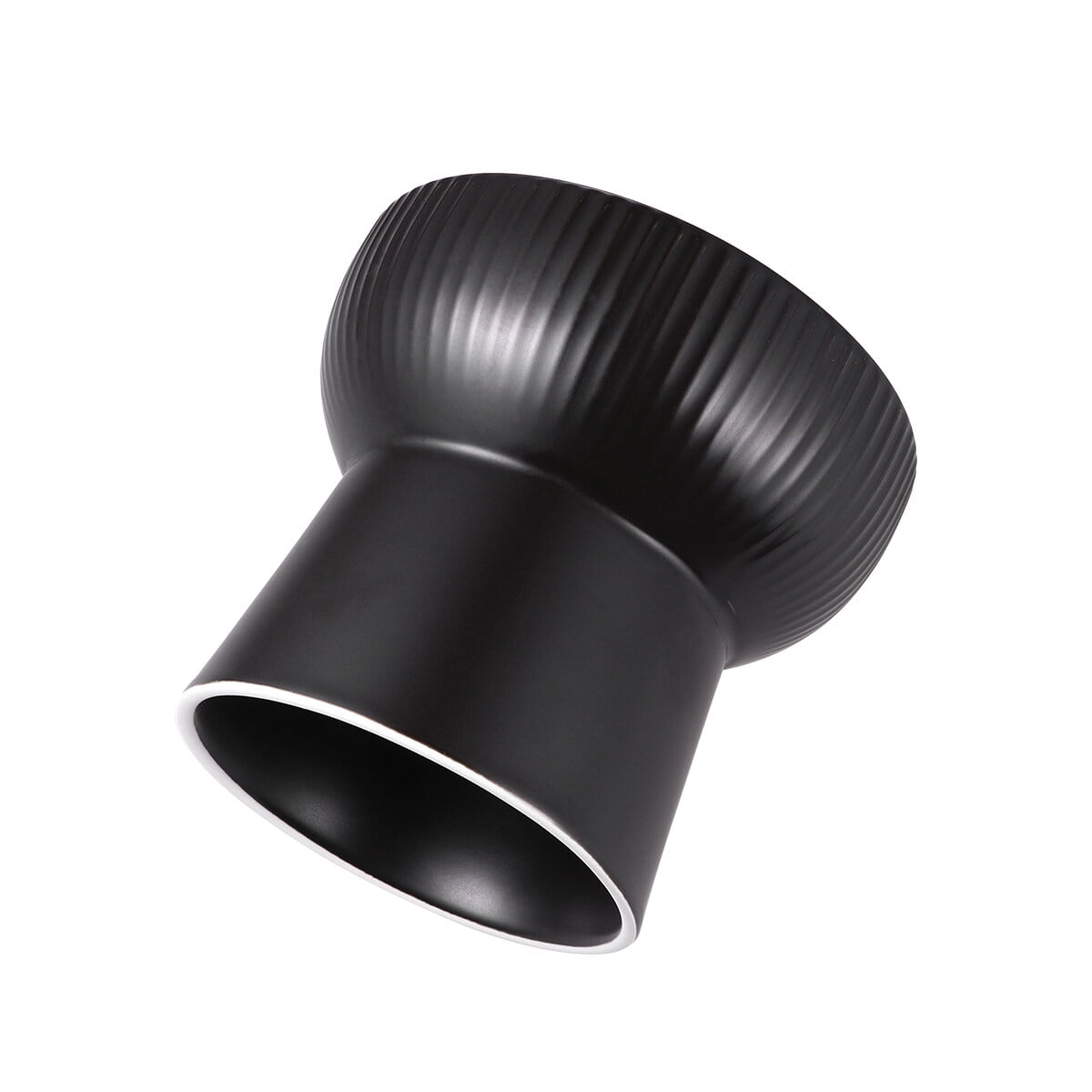 FOMIYES Black Ceramic Elevated Pet Feeder with High Feet, Dish for Feeding Cats and Dogs