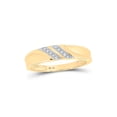 thumbnail image 3 of 10k Yellow Gold Diamond Cluster Matching Trio His Hers Wedding Ring Band Set 1/3 Cttw, 3 of 3