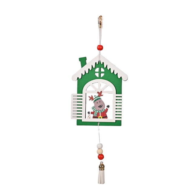 Naiovety Borla colgante de Navidad, decoración navideña, accesorios para festivales, artesanía de madera, accesorio DIY, decoraciones para el hogar, Kits de decoración para fiestas Ciervo Naiovety HA070250-03B
