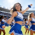 thumbnail image 2 of Unique Bargains 2 Pcs Cheerleader Poms Poms Wrist Flower Vibrant Cheerleading Practice Poms Blue, 2 of 5