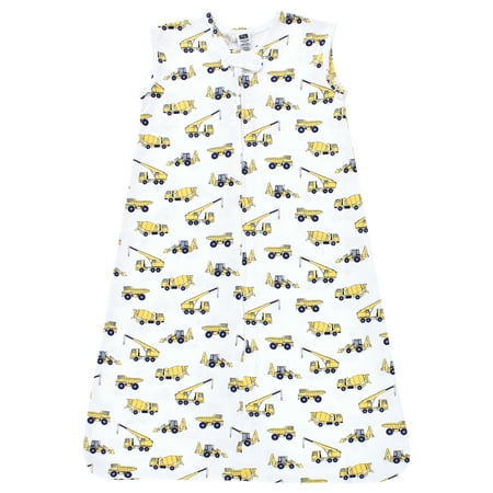 Hudson Baby Unisex Baby Cotton Sleeveless Wearable Sleeping Bag, Sack, Blanket, Construction, 6-12 Months