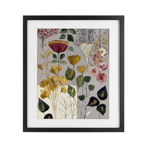 Playful Assumptions Foliage Black Framed Print Under Glass, design by Annabelle Hall