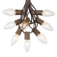 thumbnail image 1 of Novelty Lights 25 Foot C9 Twinkle Outdoor Patio Christmas String Light Set, Clear, Brown Wire, 25 Bulbs, 1 of 5