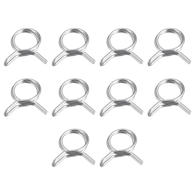 Unique Bargains Double Wire Spring Hose Clamp, 304 Stainless Steel 11mm Fuel Line Silicone Tube Spring Clips, 20 Pack