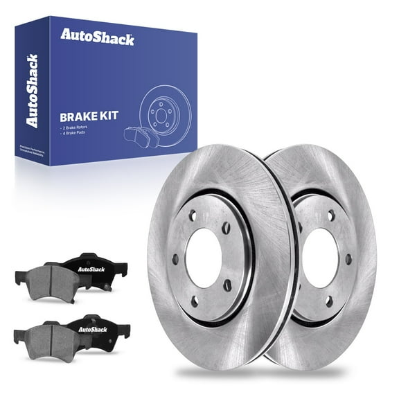 AutoShack 11.06" (280.9 mm) Front Vented Brake Rotors   Ceramic Brake Pads | Replacement for 2003-2004 Dodge Caravan | 6-PC Brake Kit