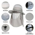 thumbnail image 6 of Fishing Hat Sun Cap UPF 50+ Outdoor Hiking Hat with Removable Mesh Face Neck Flap Cover Windproof Strap, 6 of 6