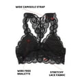 thumbnail image 5 of Spencer Womens Floral Lace Bralette Vest Crop Tops Wireless Bra No Padded Breathable Sexy Racerback Bra (S/M, White), 5 of 8