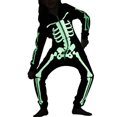 thumbnail image 4 of Mono de esqueleto para hombre y mujer, ropa de dormir, mono de Calavera, disfraz de Halloween a juego, pijamas de Halloween familiares luminosos, 4 of 4