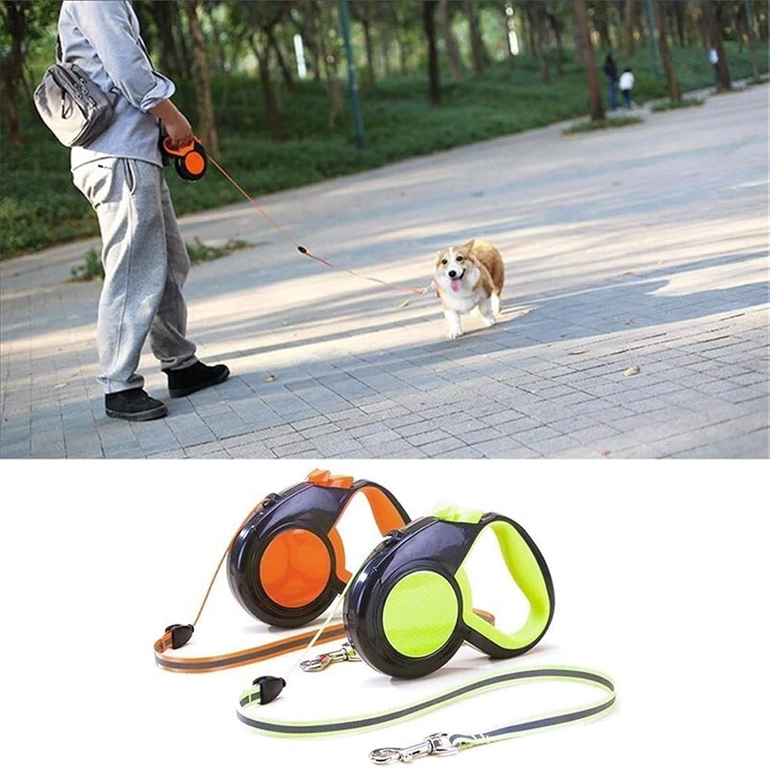 Telescopic Tow Rope Reflective Medium Large Dog Leash Retractable 360° Rotation Soft Hand Grip Pet Leash One Button Brake Lock Accessories /133 (Color : 1, Size : 8M)