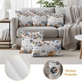 thumbnail image 6 of Thanksgiving Pumpkin Outdoor Waterproof Pillow Covers, Fall Maple Leaf Daisy Wooden Grain Decorative Square Throw Pillowcase Sofa Cushion Sham for Patio/Couch/Chair, 20"x20" 2 Pack, 6 of 8