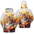 thumbnail image 3 of Welcome Spring Summer Maine Coon Portrait Flower Blue Sky All Over Print 3D Hoodie Unisex Merch Hoodies Cat Lover Kitten Owner Gifts - 12001, 3 of 6