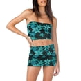 thumbnail image 4 of KOMOO Women Two Piece Skirt Set Summer Floral Sleeveless Crop Tube Tops Bodycon Mini Skirt Outfits, 4 of 7