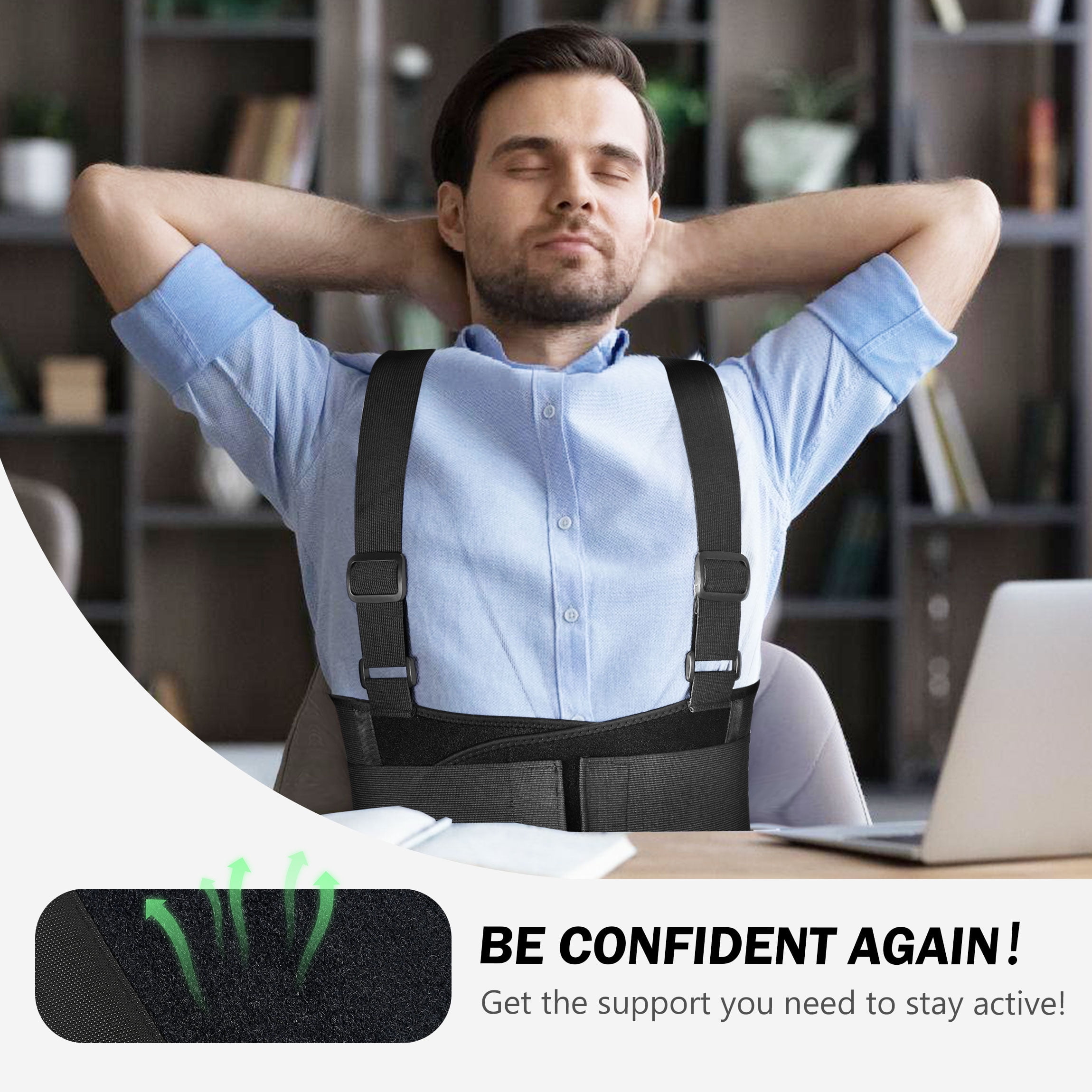 Back Brace for Lower Back Pain Back Support Brace Relief with 4 Stays, Breathable Back Support Belt for Heavy Lifting Work, XL
