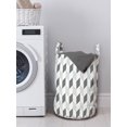 thumbnail image 3 of Geometric Laundry Bag, Zig Zag Herrigbone Pattern Vertical Diagonal Short Stripes Chevron Simplistic, Basket with Handles Drawstring Closure for Laundromats, 13" x 19", Black White, by Ambesonne, 3 of 4