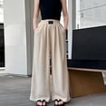 thumbnail image 2 of Otqutp Girls Casual Linen Pants High Waist Wide Leg Flowy Trousers Cute Pull On Jogger Sweatpants Trendy Beach Trousers Y2k Outfit, 2 of 8