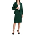 thumbnail image 2 of Conjunto de falda de 2 piezas INSPIRE CHIC para mujer, blazer formal de negocios y falda lápiz M verde, 2 of 5