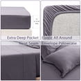 thumbnail image 3 of PURE ERA 100% Cotton Jersey Knit 4pc Extra Deep Pocket Sheet Set Super Soft Fits Mattress Up to 20" (King Size,Solid Violet Purple Gray ), 3 of 6