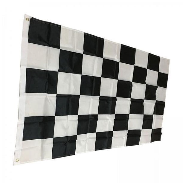 2 pancartas colgantes rectangulares con bandera a cuadros para decoración de interiores , Negro+ 2 piezas